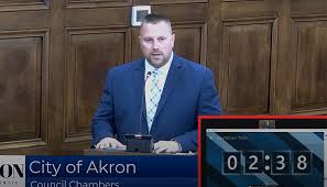 Police union president, Akron Council Member James Hardy spar