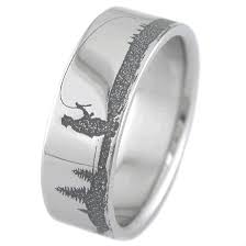 Men S Laser Carved Titanium Fly Fishing Ring Hunting Wedding Rings Fishing Ring Mens Wedding Rings
