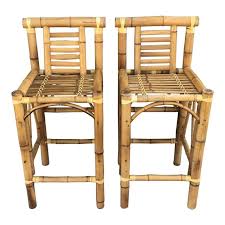 Boho Chic Chunky Bamboo Bar Stools A Pair In 2020 Bamboo Bar Bamboo Furniture Diy Bamboo Furniture Outdoor