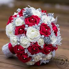 Handmade paper for your custom wedding invitations. Red And Ivory Winter Wedding Bouquet Holiday Themed The Bridal Flower Silk And Real Touch Wedding Bouque Ramo De Boda Ramos De Novia Blancos Ramos De Novia