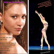 Este 15 de Mayo tenemos el agrado de recibir a la Bailarina y Maestra SUSAN  BELLO con su Clase de Ballet EN VIVO. Nace en Maracaibo, Venezuela e inicia  sus estudios a