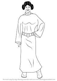 Step By Step How To Draw Princess Leia From Star Wars Drawingtutorials101 Com
