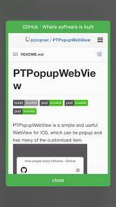 Looking to use free latest apps now. Github Pjocprac Ptpopupwebview Ptpopupwebview Is A Simple And Useful Webview For Ios Which Can Be Popup And Has Many Of The Customized Item