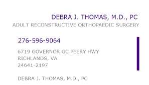 Maybe you would like to learn more about one of these? 1467754093 Npi Number Debra J Thomas M D Pc Richlands Va Npi Registry Medical Coding Library Www Hipaaspace Com C 2021