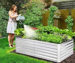 8x4 Galvanized Raised Garden Bed Metal Planter Box
