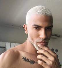Teinture grise homme et coupe de cheveux avec coté court et mèches vers le. Un Homme De Montreal Quebec Coiffure Homme Tendance Cheveux Gris Coloration Homme Cheveux Mec