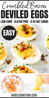 Easy Keto Deviled Eggs Recipe With Bacon In 2020 Bacon Recipes Egg Recipes Deviled Eggs Recipe Easy