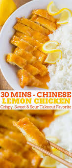 Cantonese sweet & sour chicken. Chinese Lemon Chicken Dinner Then Dessert