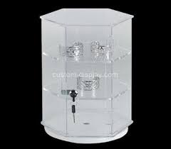 Wooden gun storage bench locking cabinet hidden concealment compartment. Custom Rotating Octangle Acrylic 3 Tiers Locking Display Cabinet
