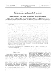Pdf Transmission Of Crayfish Plague