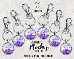 Round Bezel Setting Key Chain Mockup Template Key Chain Etsy Keychain Keychain Gift Gift Set