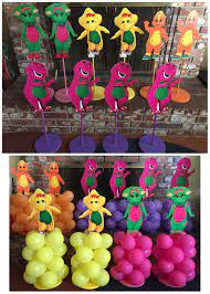 Here are nine ideas to help jump start your thinking: Barney Friends Balloon Stands Barney Centerpieces Barney Party Barney Party Barney Birthday Barney Birthday Party