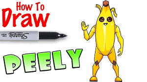 How To Draw Peely Fortnite Drawing Tutorial Easy Drawings Make A Cartoon