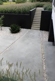 Home Decorating Ideas For Cheap Landscape Gardening Example Ground Concrete Plate Gravel Ornamental Grasses Modern Landscaping Garden Floor Concrete Garden