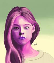 Purple girl Drawing by Veronica Mills