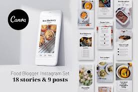 Food Blogger Instagram Set Canva