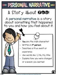 Personal Narrative Anchor Chart Colored And Black And White Version