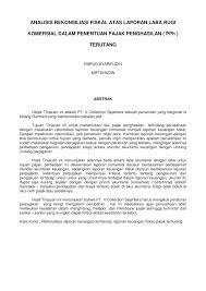 Ini adalah visi dan salah satu nilai inti perusahaan yang menjadi tanggung jawab, sekaligus kesempatan untuk terus meningkatkan dan. Pdf Analisis Rekonsiliasi Fiskal Atas Laporan Laba Rugi
