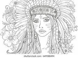 May 22, 2021 · image by victor vote from pixabay. Coloring Pages Adults Girl Indian Decoration Stock Vector Royalty Free 649580494