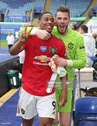 David De Gea And Anthony Martial Of Manchester United Celebrate After Manchester United Logo Manchester United Mufc Manchester United