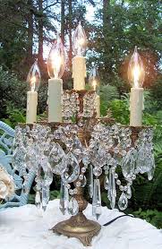 Vintage Elegance Crystal Candelabra Table Lamp Reserved Crystal Candelabra Chandelier Decor Chandelier Table Lamp