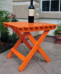 Tangerine Adirondack Square Folding Table Wooden Side Table Table Outdoor Tables