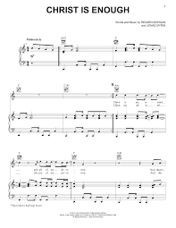 Christ Is Enough Piano Vocal Guitar Right Hand Melody