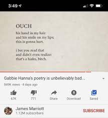 Reading gabbie hanna's terrible poetry. Gabbie Hanna Poetry Bad