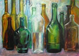 Painting Glass Bottles In Oils Glass Bottles Art Painted Glass Bottles Glass Bottles