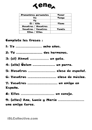 El Verbo Tener Trabajos Hojas De Trabajo De Ele Gratuitas Verbo Tener Ejercicios Para Aprender Espanol Verbos En Espanol