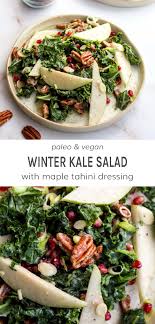 Winter Kale Salad Darn Good Veggies Recipe In 2021 Winter Salad Recipes Kale Salad Tahini Dressing