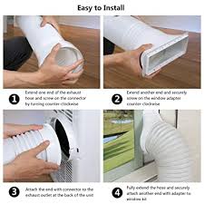 So, before your install, measure the air conditioner and the window opening where you'd like to place it. Buy Abigoa Exhaust Hose For Portable Air Conditioner Premium 5 Inch Diameter Universal Size 79 Inch Extra Long Counterclockwise Thread Portable Room Ac Units Vent Hose Online In Tunisia B07f1cgtjc