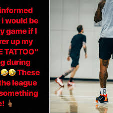I wonder if she's the artist on any of jr's ink. J R Smith Says Nba Will Fine Him If He Doesn T Cover Supreme Brand Tattoo During Games Sbnation Com