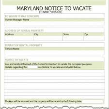 Notice to pay rent or quit: Maryland 60 Day Notice To Vacate