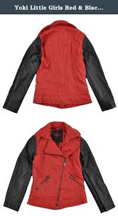 yoki little girls red black faux leather jacket 4 yoki