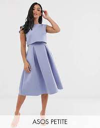 Check spelling or type a new query. Asos Design Petite Vestito Midi Da Cerimonia Con Top Corto E Risvolto Sul Retro Asos