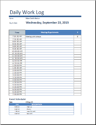 Daily Work Log Templates Word Excel Pdf Templates Day Planner Template Daily Planner Template Planner Template