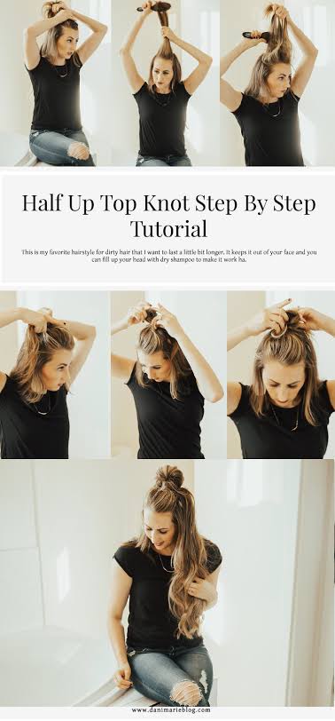 The casual half-up top knot, AI generated