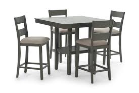 Dining table set with 4 grey retro chairs wooden legs room kitchen furniture. Loft Counter Table With 4 Stools Hom Furniture