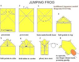 When you fold this model the paper will get pretty thick towards the end. Simple Frog Origami Easy Origami Jumping Frog Awesome Hopping Origami Frog Beautiful Easy Origami F Origami Frog Jumping Frog Origami Origami Frog Instructions