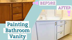 Among pastel tones we can find a great variety of colors that will allow us to give our bathroom a more cheerful and welcoming image. How To Paint A Bathroom Vanity Master Bathroom Vanity Makeover Grey Vanity Youtube