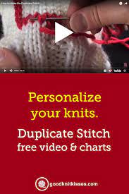 Start your embroidery journey with our free pattern: Duplicate Stitch Charts Goodknit Kisses