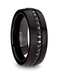 Black Tungsten With Black Sapphires Wedding Band Thorsten Http Trib Al Cscp8sp Black Tungsten Rings Rings For Men Mens Wedding Rings
