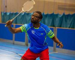 Image of people playing badminton