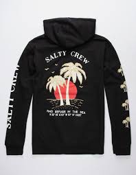 salty crew twin palms mens hoodie black 335592100 tillys