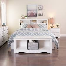 Looking to add storage, you can add a set of 4 drawers on one side. Prepac Monterey Full Queen Bookcase Headboard In White Wsh 6643