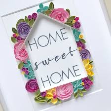 Excited To Share This Item From My Etsy Shop Quilling Art Home Sweet Home Framed In 2020 Paper Quilling Cards Quilling Paper Craft Paper Quilling For Beginners