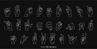 sign language chart design vector download