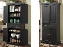 Placing a pantry cabinet in an adjacent space just outside the kitchen creates more space for cooking. Tall Kitchen Pantry Storage Cabinet Utility Cupboard Distressed Solid Wood Black For Sale Online Ebay