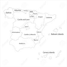 Click on any autonomous community in the following map of spain to learn more about them. Raster Illustration Outline Line Drawing Of Spain Regions Map Stock Photo Picture And Royalty Free Image Image 94372690